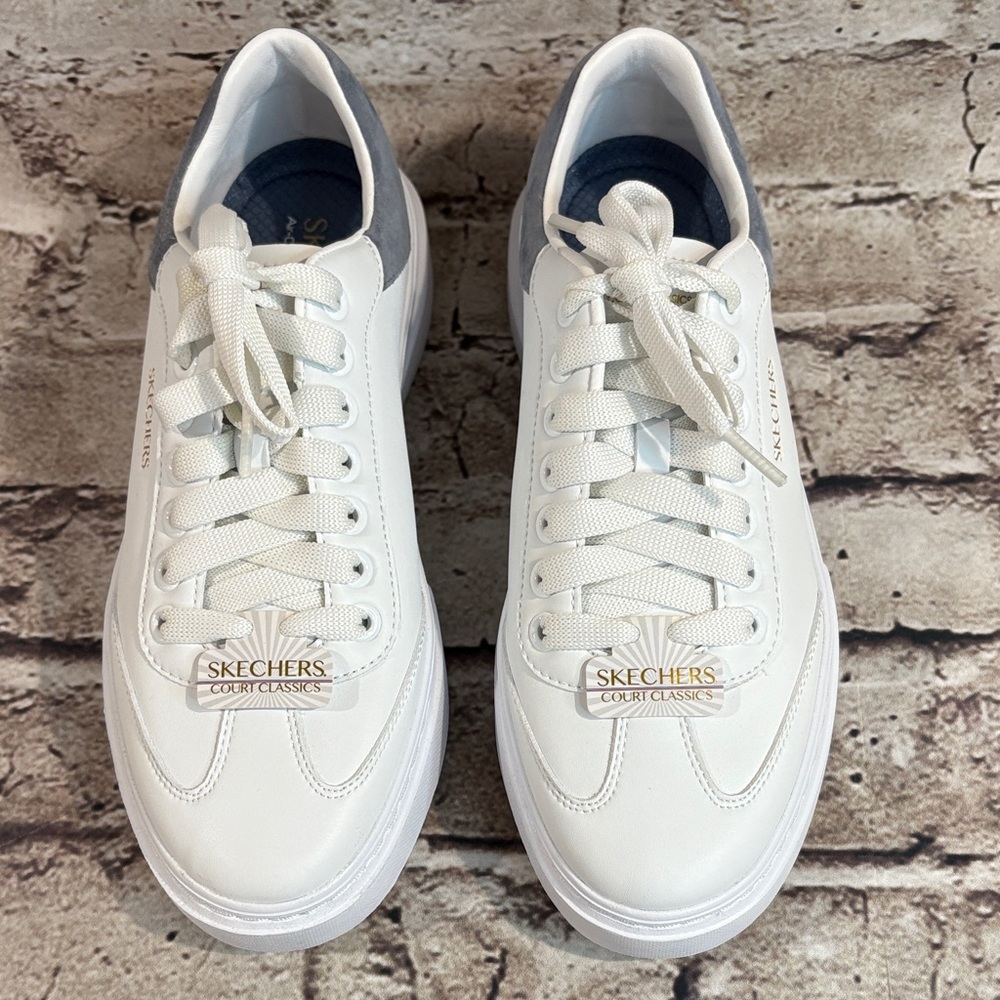 NWOT- Skechers Court Classics White Sneakers - Picture 1 of 10